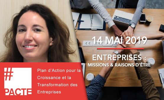 Virginie Coll à l'événement "Entreprises : Missions et Raisons d'être" le 14 mai 2019